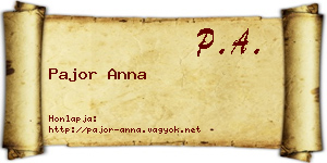 Pajor Anna névjegykártya